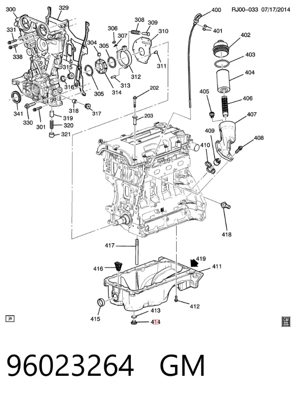 Пробка піддона двигуна 96023264 General Motors