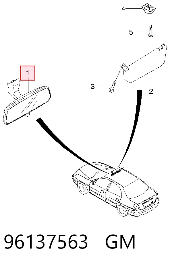 Дзеркало салону 96137563 General Motors