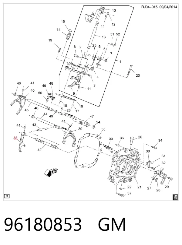 Вилка перемикання передач КПП 96180853 General Motors