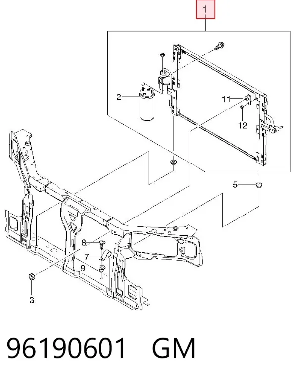 Радіатор кондиціонера 96190601 General Motors