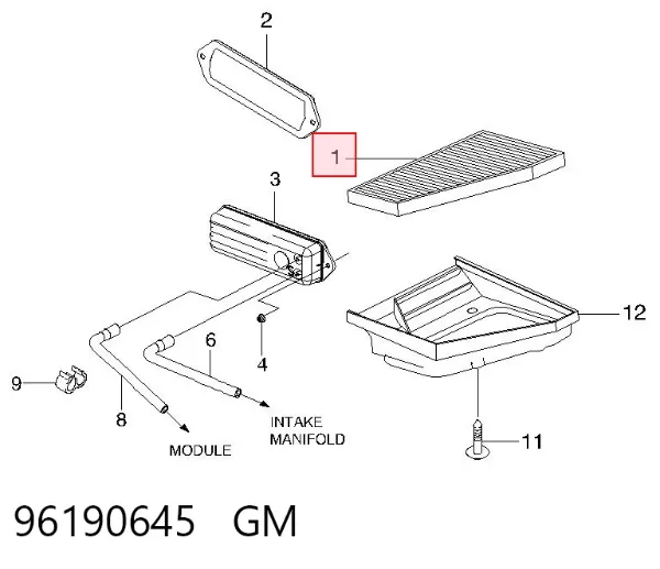 Фільтр салону 96190645 General Motors