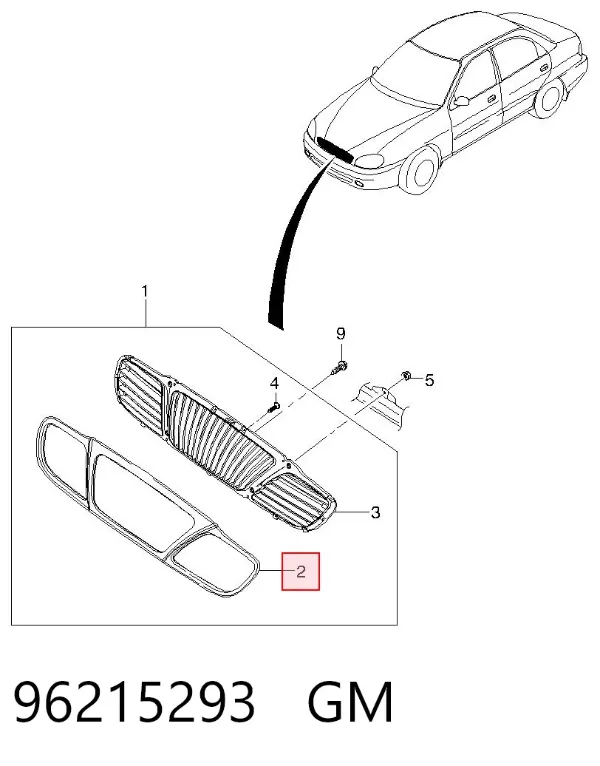 Решітка радіатора 96215293 General Motors