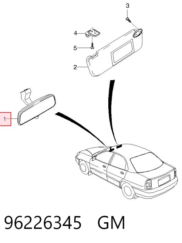 Дзеркало салону 96226345 General Motors