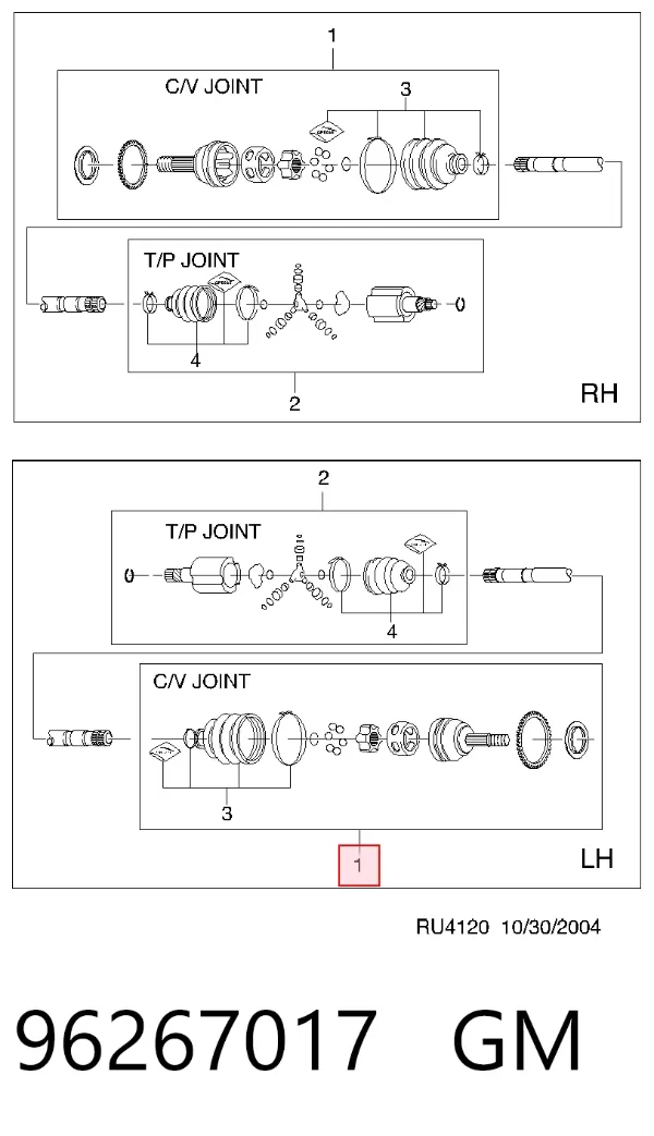 ШРУС зовнішній передній 96267017 General Motors