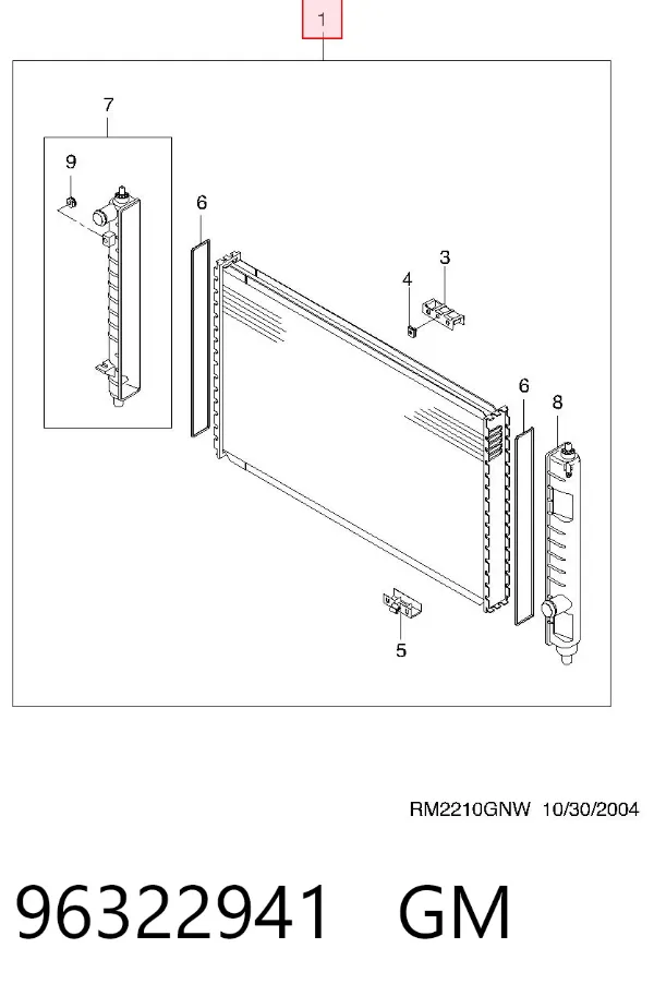 Радіатор 96322941 General Motors