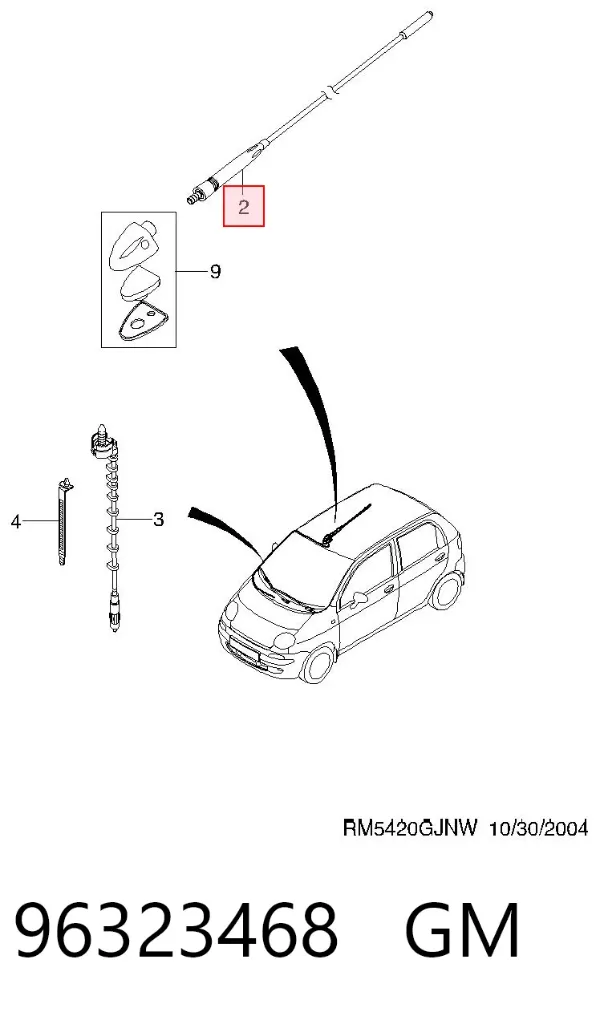 Антена 96323468 General Motors