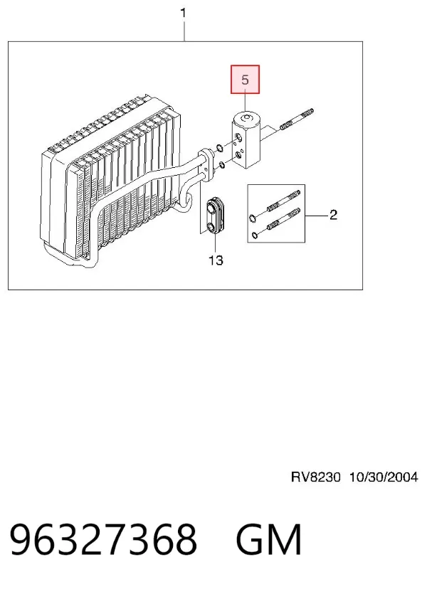 Клапан TRV, кондиціонера 96327368 General Motors