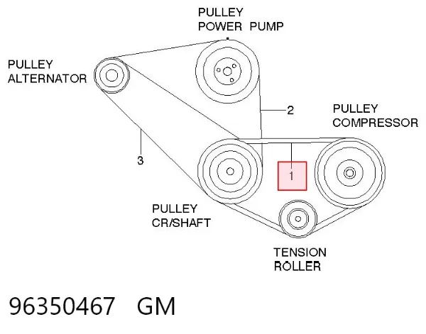 Ремінь генератора 96350467 General Motors