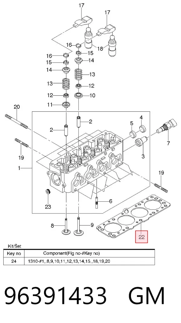 Прокладка ГБЦ 96391433 General Motors