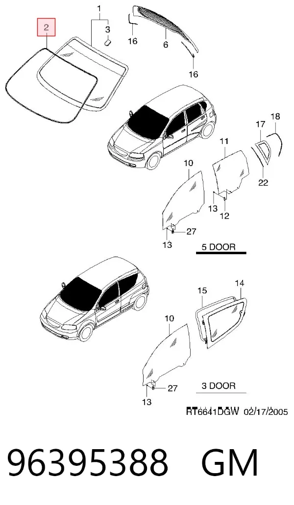 Накладка лобового скла Chevrolet Aveo I