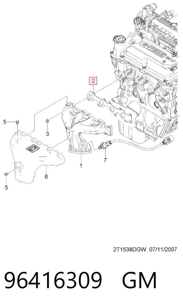 Прокладка колектора Chevrolet Spark (Matiz) M300
