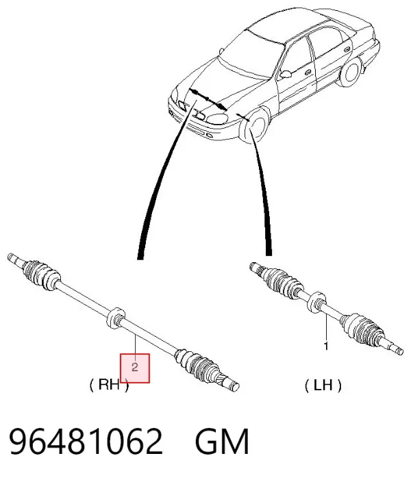 Піввісь права 96481062 General Motors