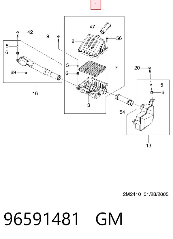 Корпус фільтра 96591481 General Motors