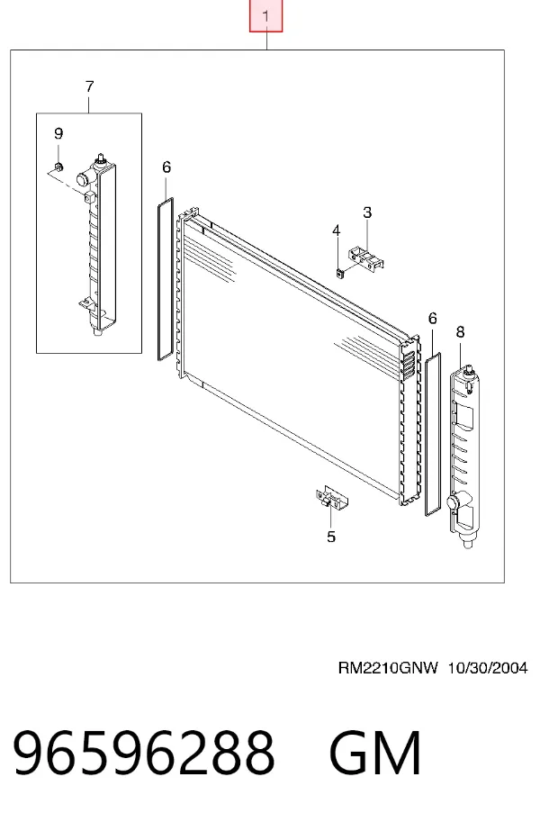 Радіатор 96596288 General Motors