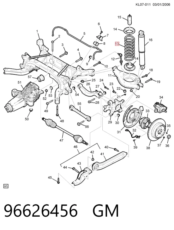 Задні пружини 96626456 General Motors