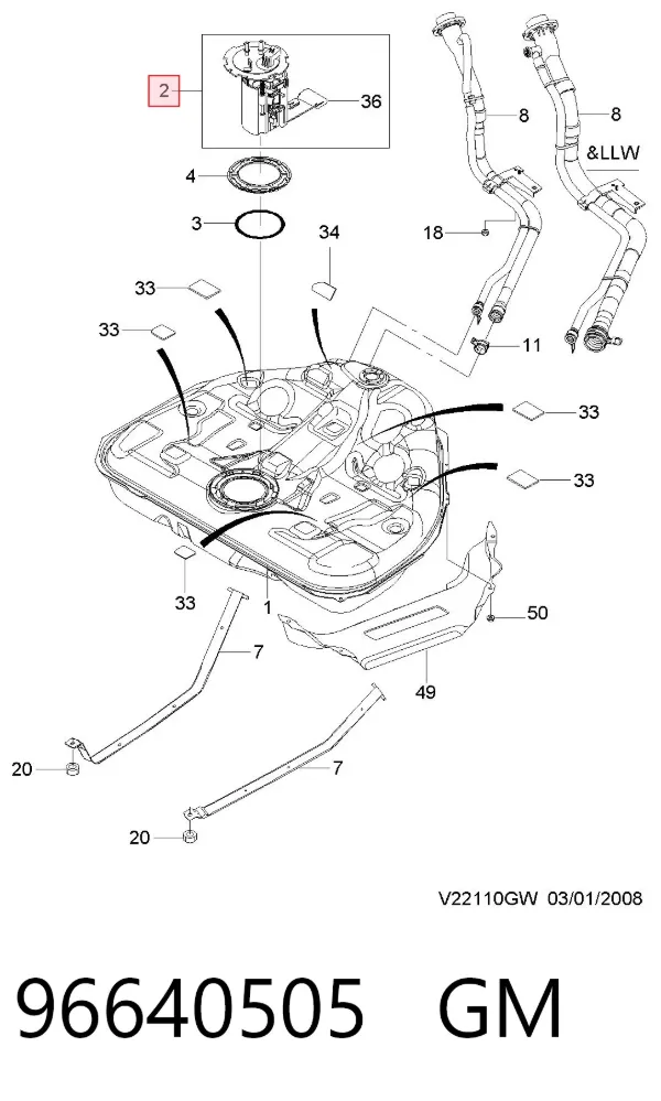 Бензонасос 96640505 General Motors