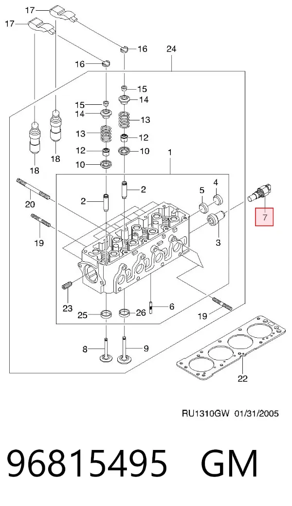 Датчик температури охолоджуючої рідини 96815495 General Motors