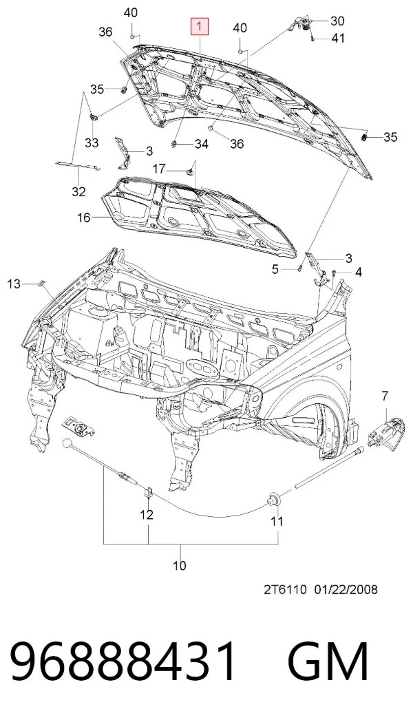 Капот 96888431 General Motors