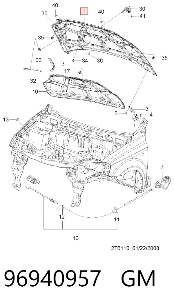 Капот 96940957 General Motors