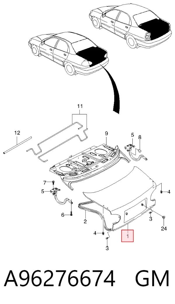 Кришка багажника A96276674 General Motors