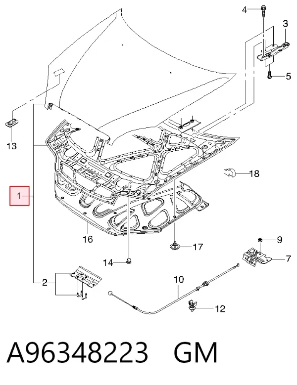 Капот A96348223 General Motors