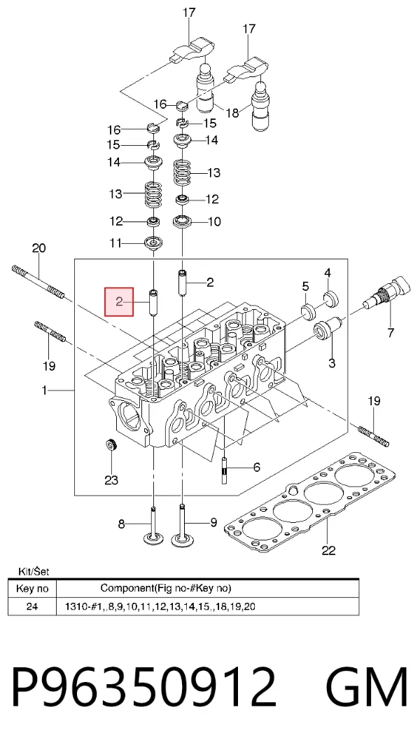 Направляюча клапанів P96350912 General Motors