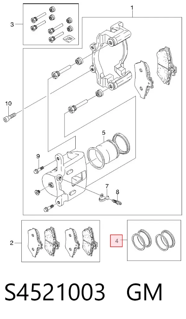 Ремкомплект супорту S4521003 General Motors
