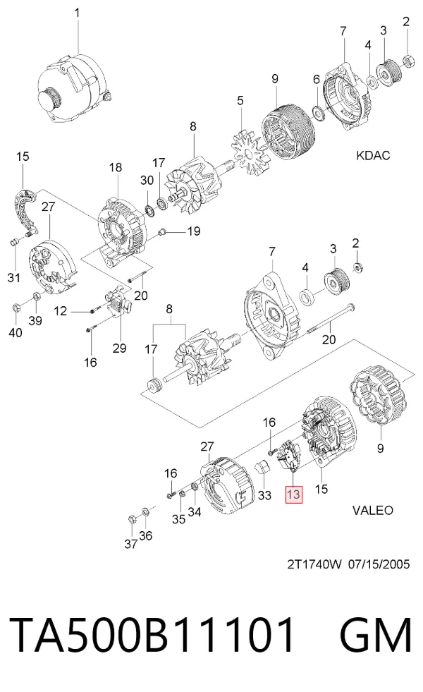 Реле генератора TA500B11101 General Motors