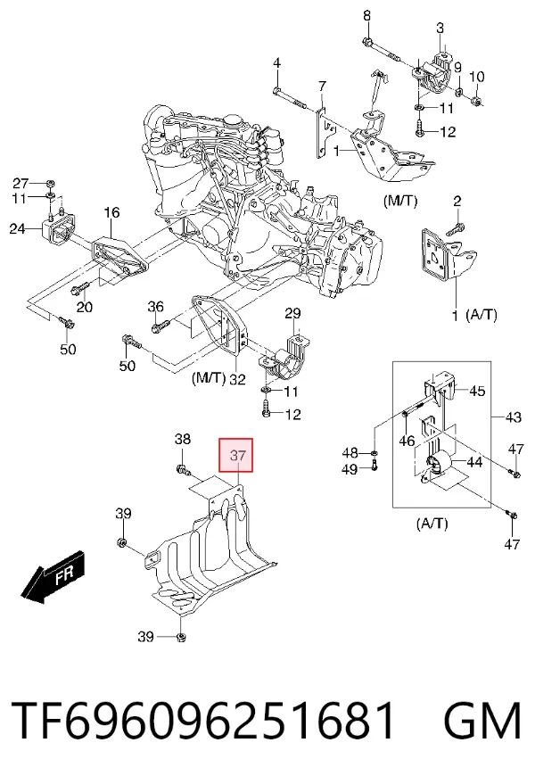 Захист двигуна, правий TF696096251681 General Motors