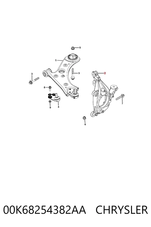 Цапфа - поворотний кулак передній, правий 00K68254382AA Chrysler