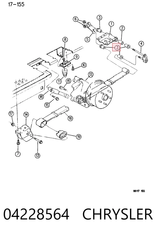 Сайлентблок сережки ресори 04228564 Chrysler