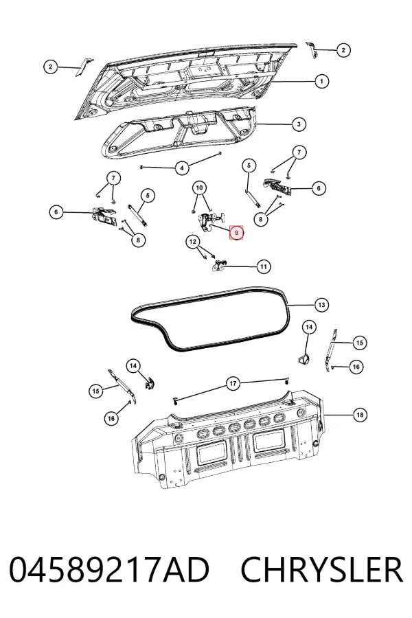 Замок багажника 04589217AD Chrysler