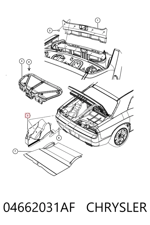 Облицювання багажного відсіку, ліве K04662031AE Fiat/Alfa/Lancia