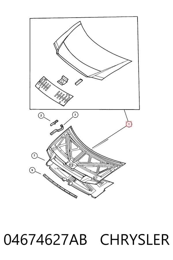 Капот 04674627AB Chrysler