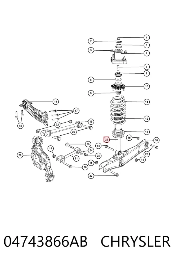 Амортизатор задній 04743866AB Chrysler