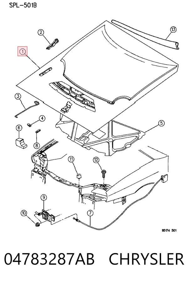 Капот 04783287AB Chrysler