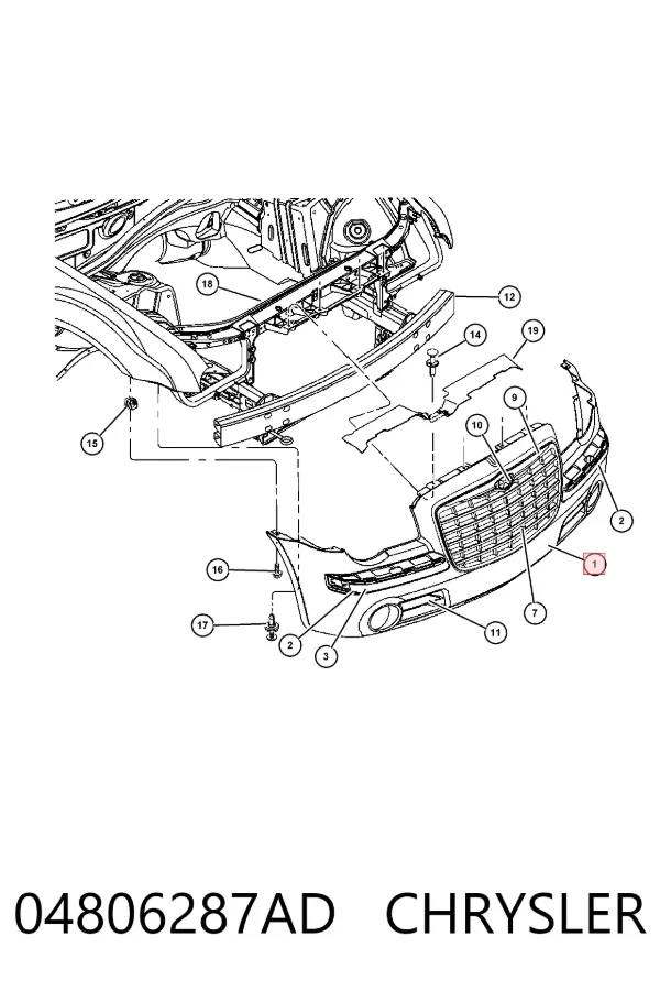 Передній бампер 04806287AD Chrysler