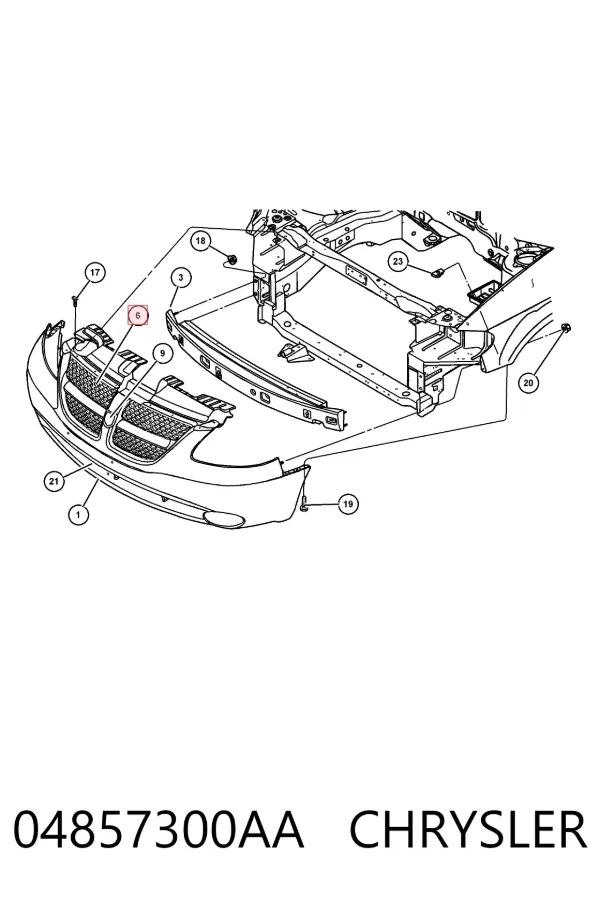 Решітка радіатора 04857300AA Chrysler