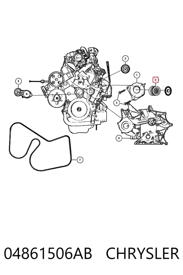 Шків генератора 04861506AB Chrysler