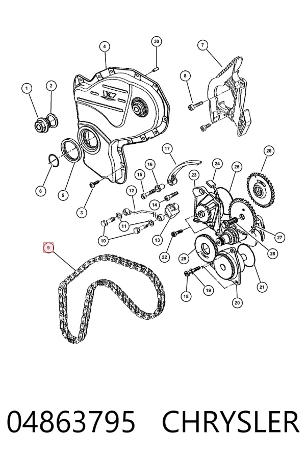 Ланцюг ГРМ 04863795 Chrysler
