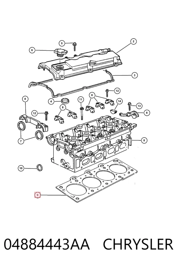 Прокладка ГБЦ 04884443AA Chrysler