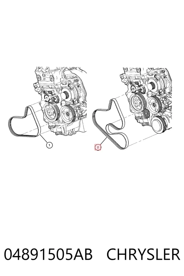 Ремінь генератора 04891505AB Chrysler