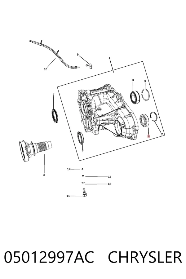 Підшипник роздавальної коробки, вихідного валу, задній 05012997AC Chrysler