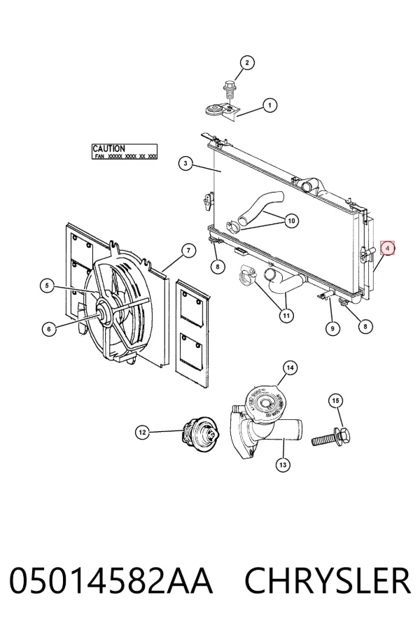 Радіатор кондиціонера 05014582AA Chrysler