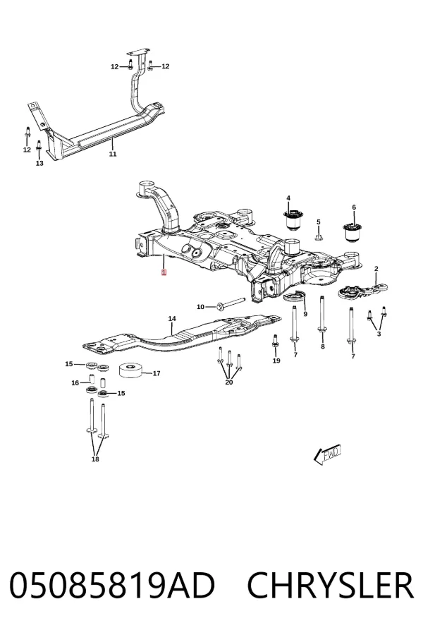 Підрамник передній 05085819AD Chrysler