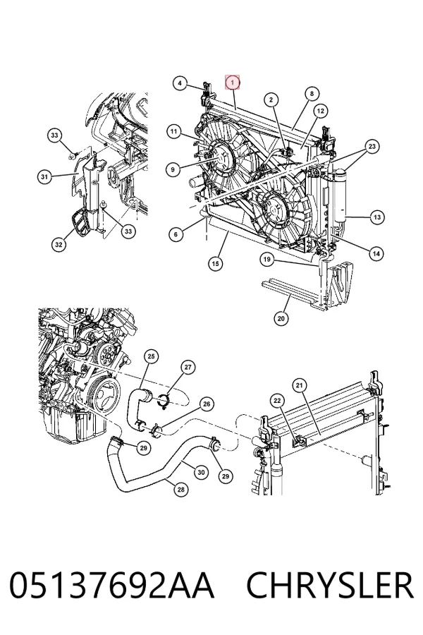 Радіатор 05137692AA Chrysler