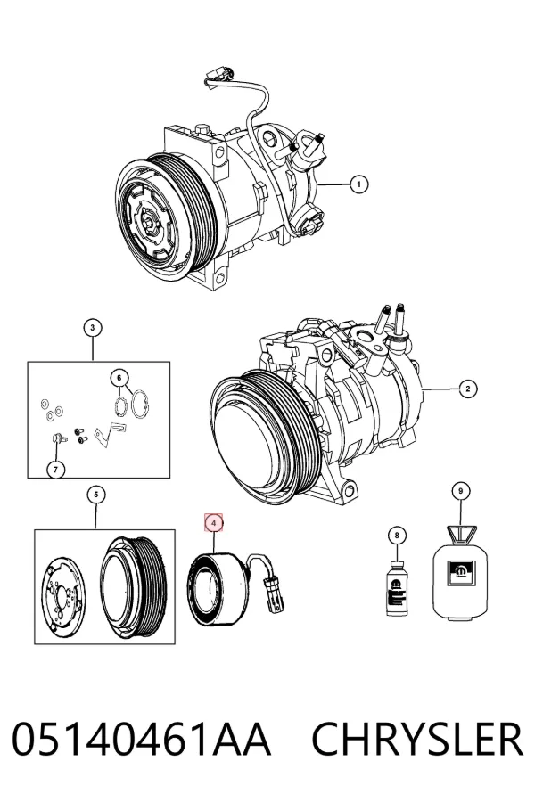 Муфта компресора кондиціонера Jeep Grand Cherokee IV