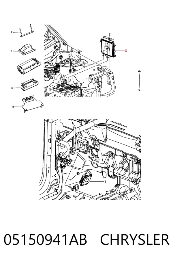 Електронний блок керування двигуном 05150941AB Chrysler