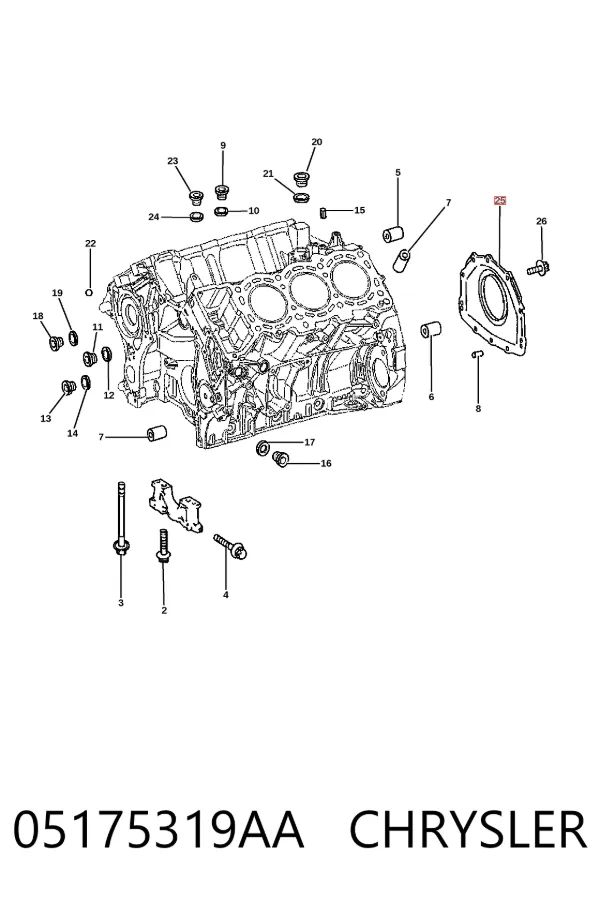 Сальник колінвала задній 05175319AA Chrysler
