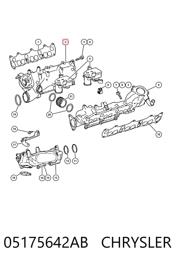 Колектор впускний, правий K05175642AA Fiat/Alfa/Lancia